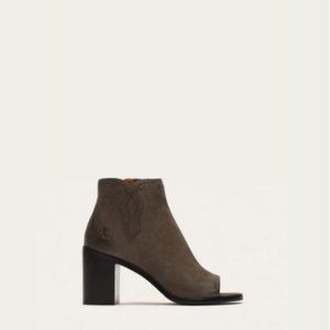 Frye Grey Heeled Peep Toe Ankle Bootie Size 10